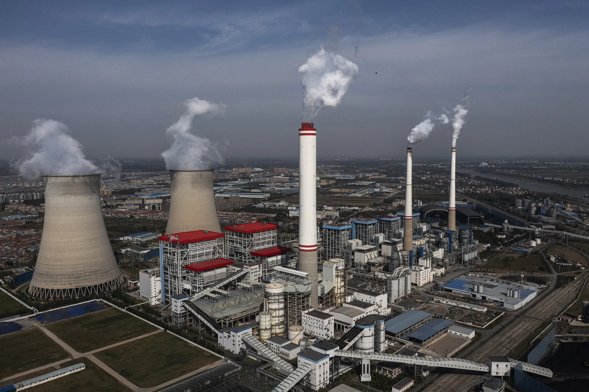 A coal fired power plant in Hanchuan, Hubei province, China.