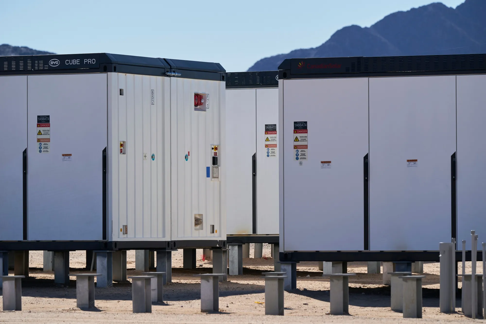 BYD Cube Pro lithium-ion energy storage batteries.
