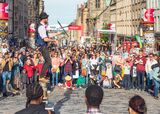 Juggling swords on the Royal Mile at the Edinburgh Festival