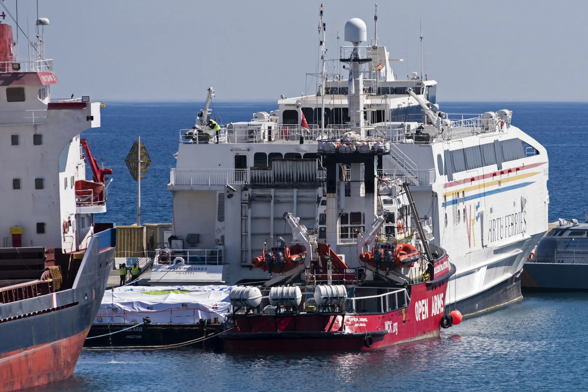 The Open Arms vessel in the Cypriot port of Larnaca on March 11.