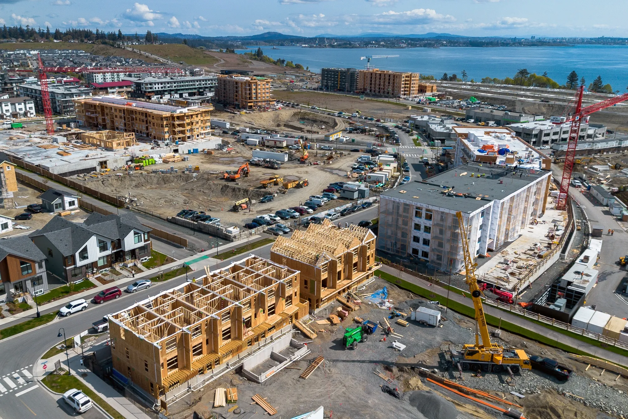 Homes under construction in Langford, British Columbia.