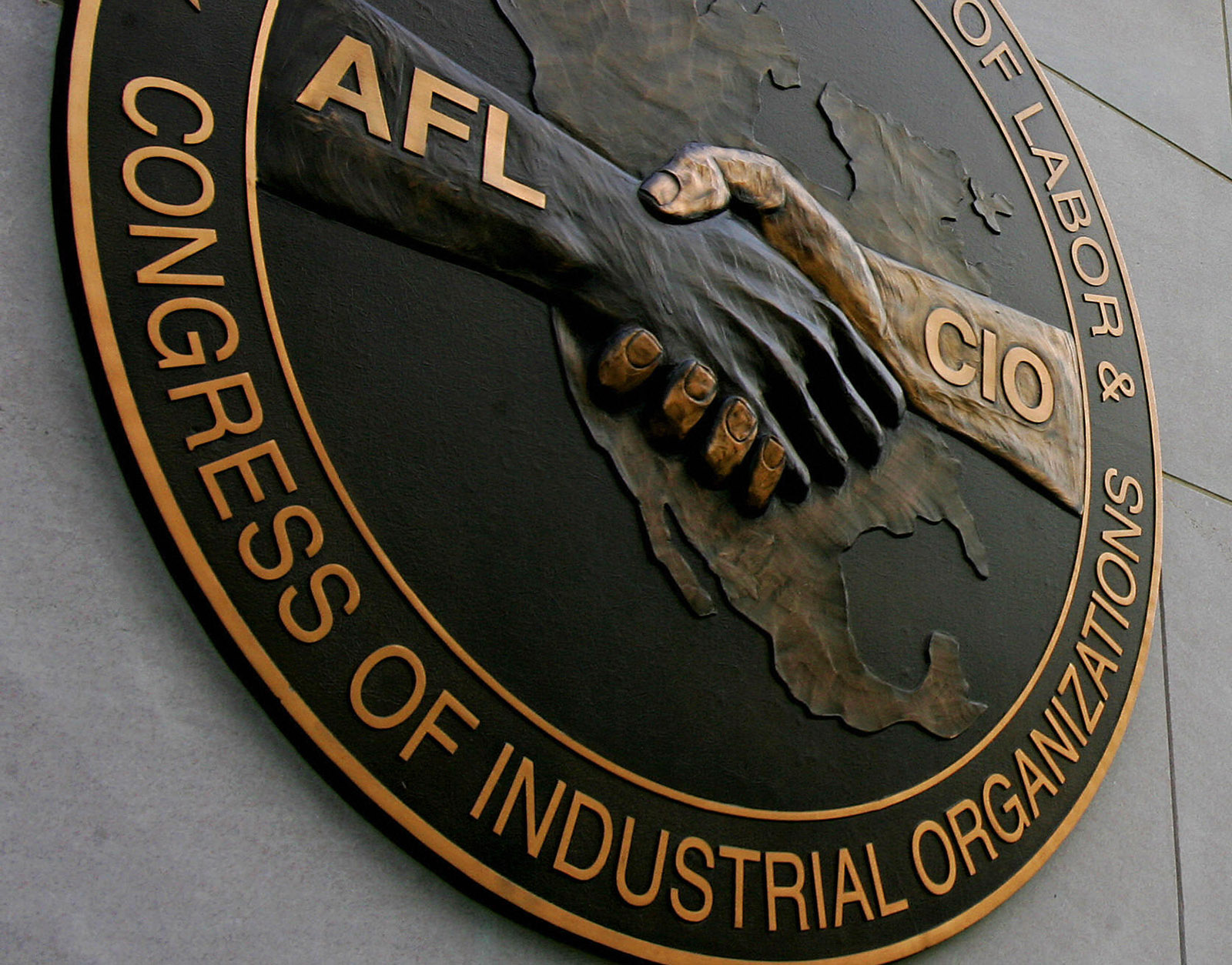 The AFL-CIO headquarters is shown in Washington, D.C.
