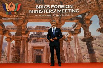 India's Foreign Minister Subrahmanyam Jaishankar during the opening of the BRICS Foreign Ministers' Meeting on May 14.