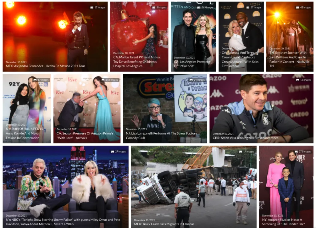 The Getty Images website.