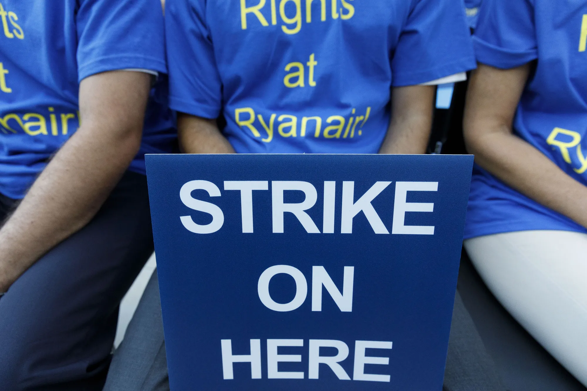 Members of the Vereinigung Cockpit union&nbsp;in Frankfurt, Aug. 10