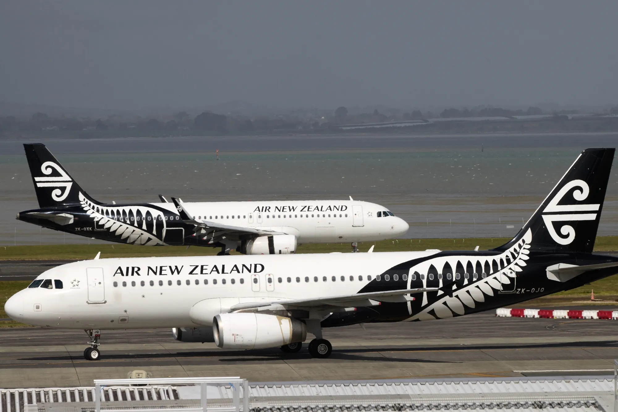 Air New Zealand Ltd. aircraft at Auckland Airport in Auckland, New Zealand.