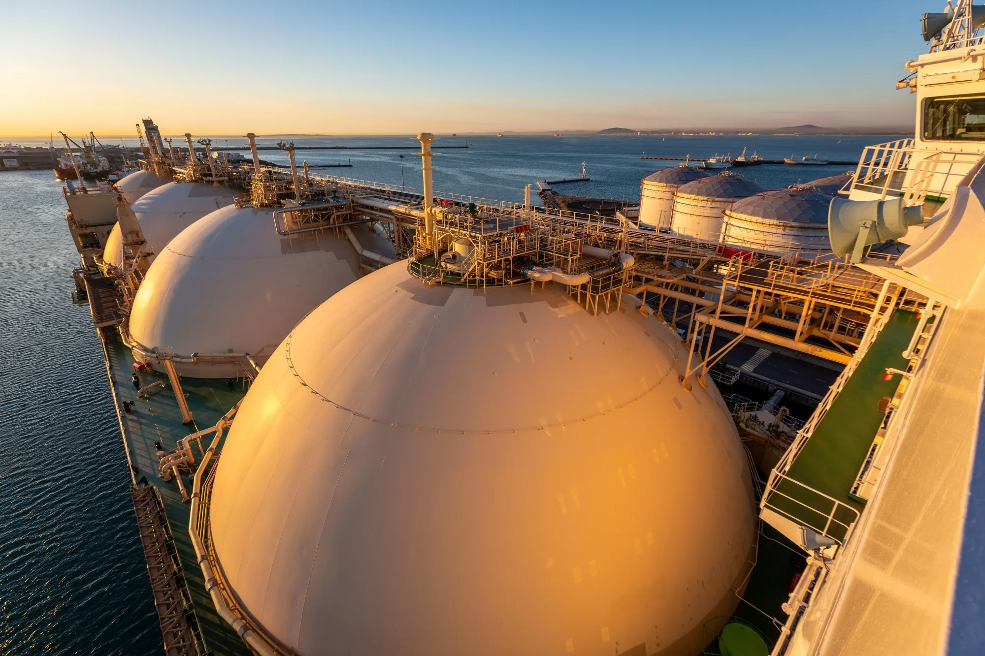 Tanks onboard a Karpowership&nbsp;floating storage and regasification unit.