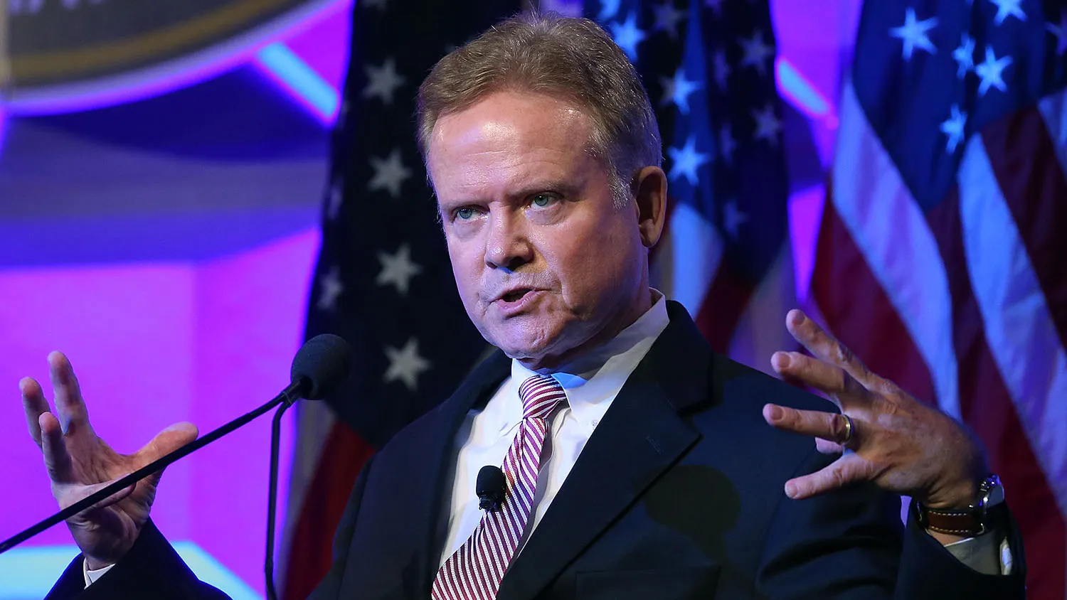 BALTIMORE, MD - JUNE 30: Former US Senator Jim Webb (D) speaks at 'National Sheriffs' Association annual conference June 30, 2015 in Baltimore, Maryland. Webb is expected to announce soon that he will run for President of the United States.
