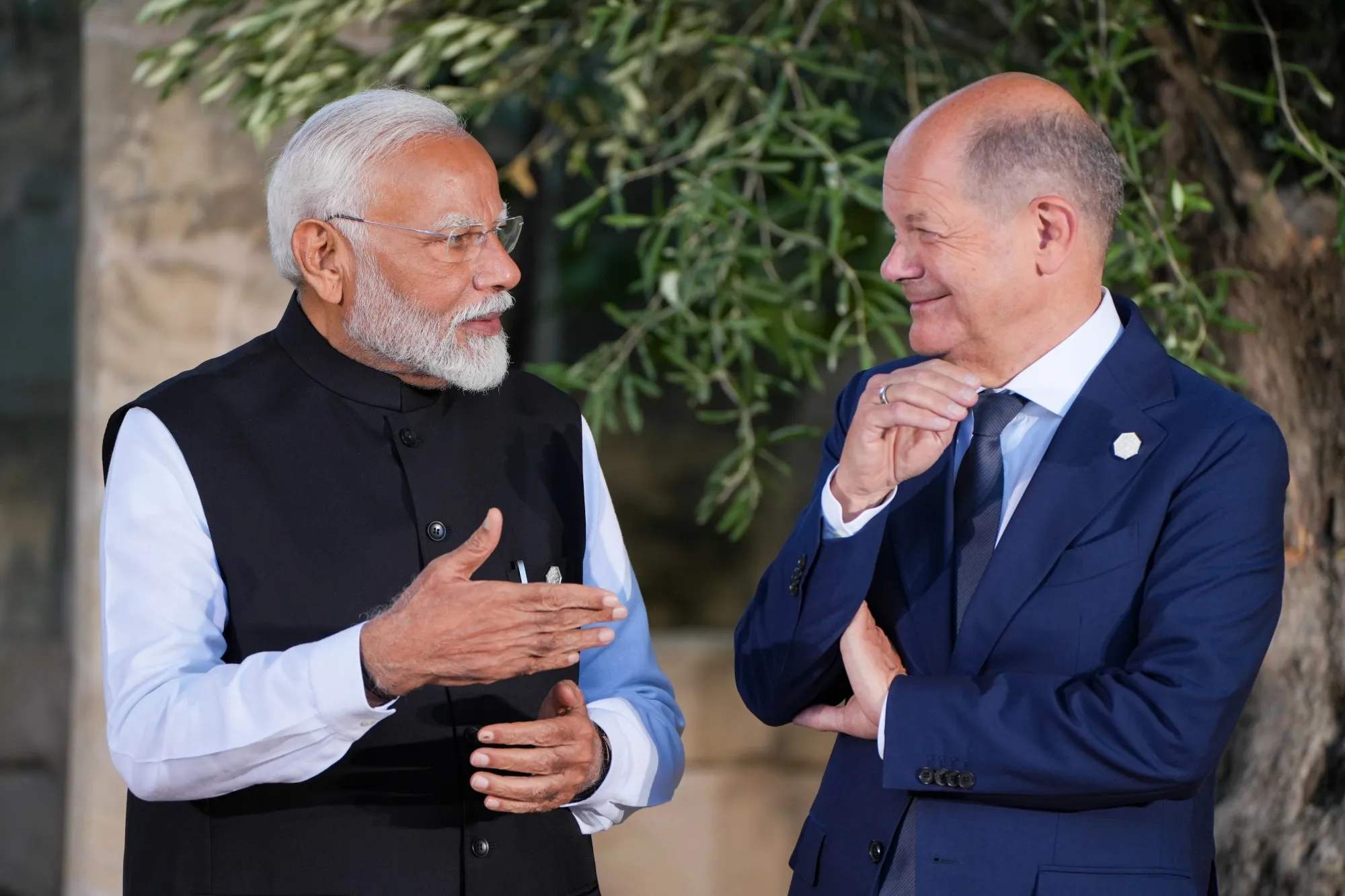 Narendra Modi and Olaf Scholz.