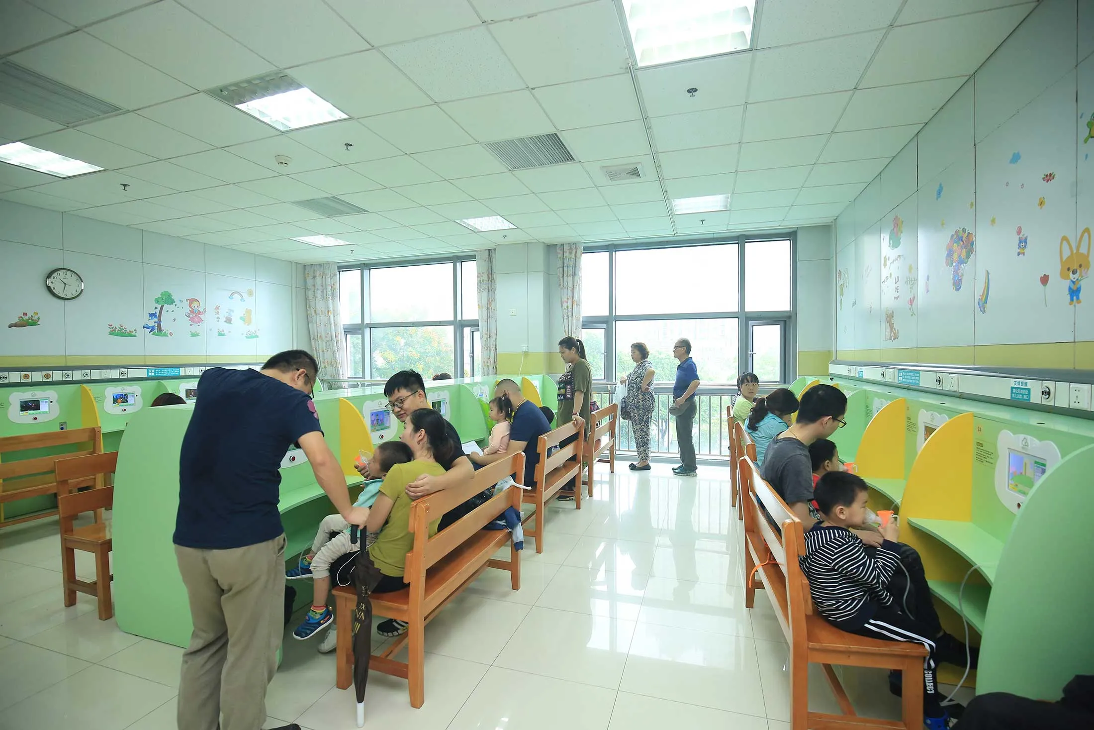 The nebulizer room at Wuxi Children’s Hospital, sponsored by AstraZeneca.