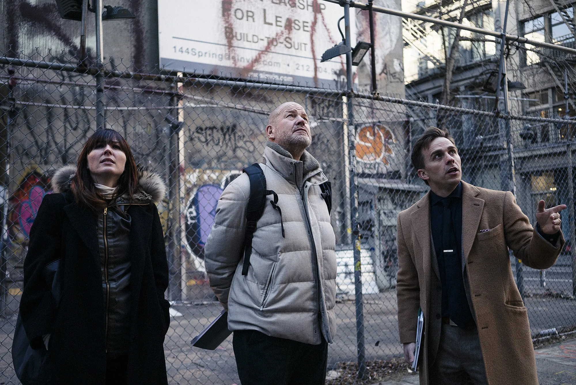 Chip Wilson, center,&nbsp;scouts store locations in New York.