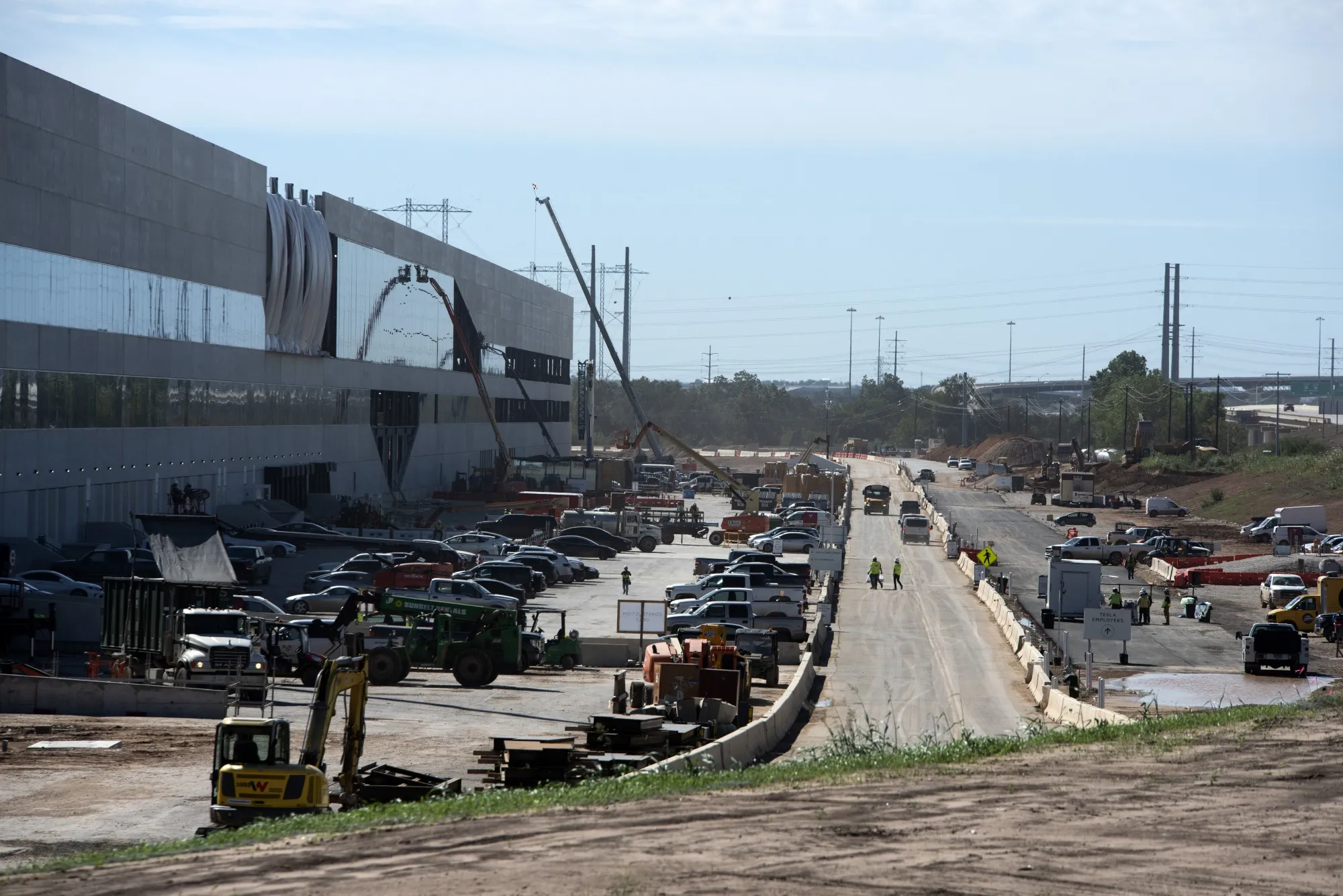 Construction work taking place in October at Tesla’s factory in Austin, Texas.