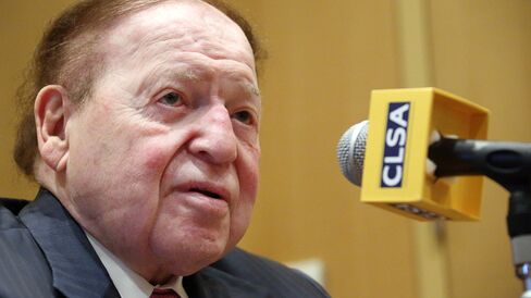 Sheldon Adelson speaks during a news conference at the 11th CLSA Japan Forum in Tokyo on Feb. 24, 2014.