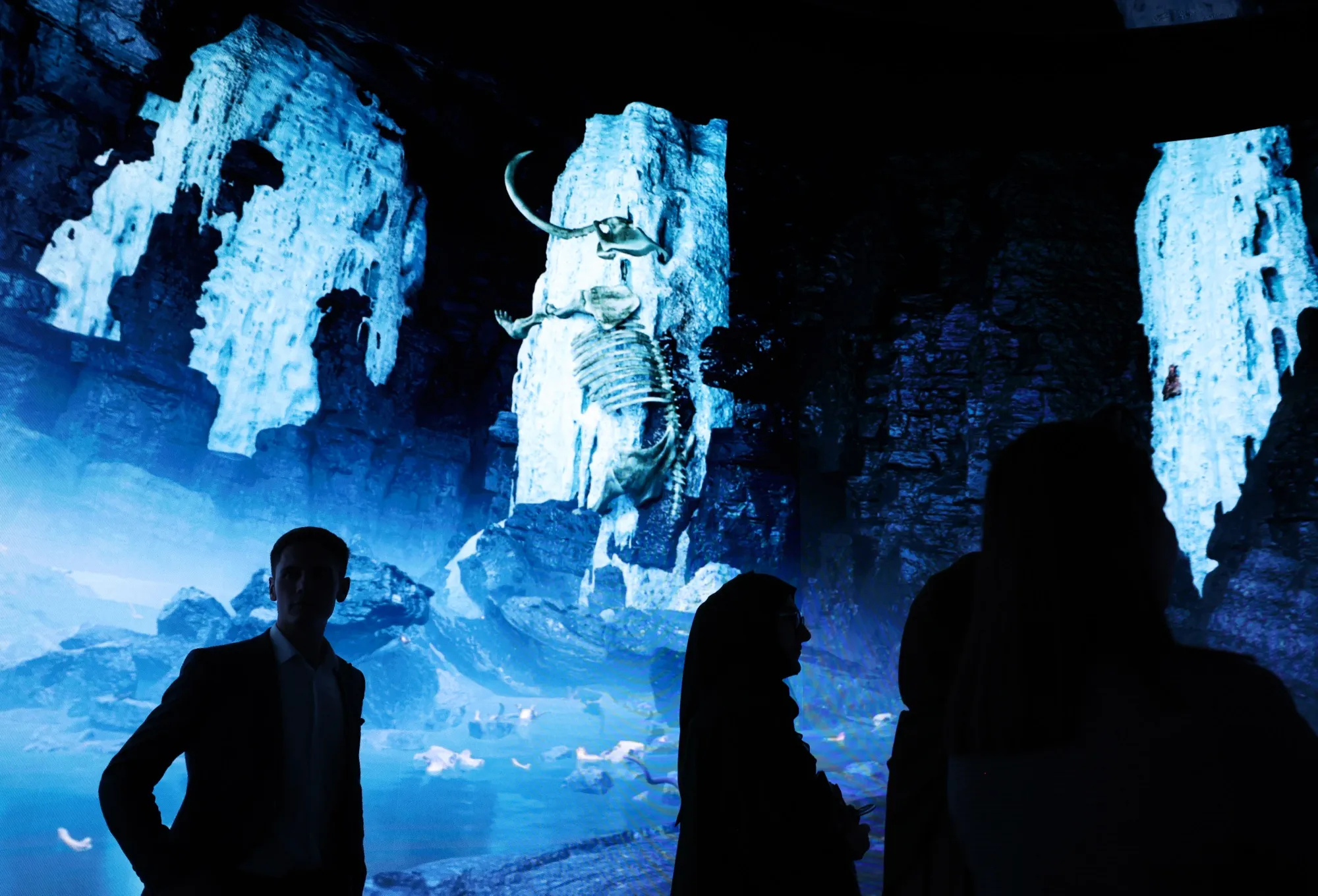 A projection at the Pleistocene Park pavilion in the Technology and Innovation hub at the COP28 climate conference in Dubai.
