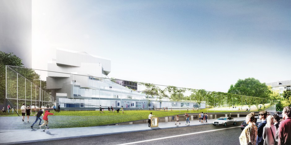 Rendering of the Wilson School, designed by Bjarke Ingels Group and Leo A Daly