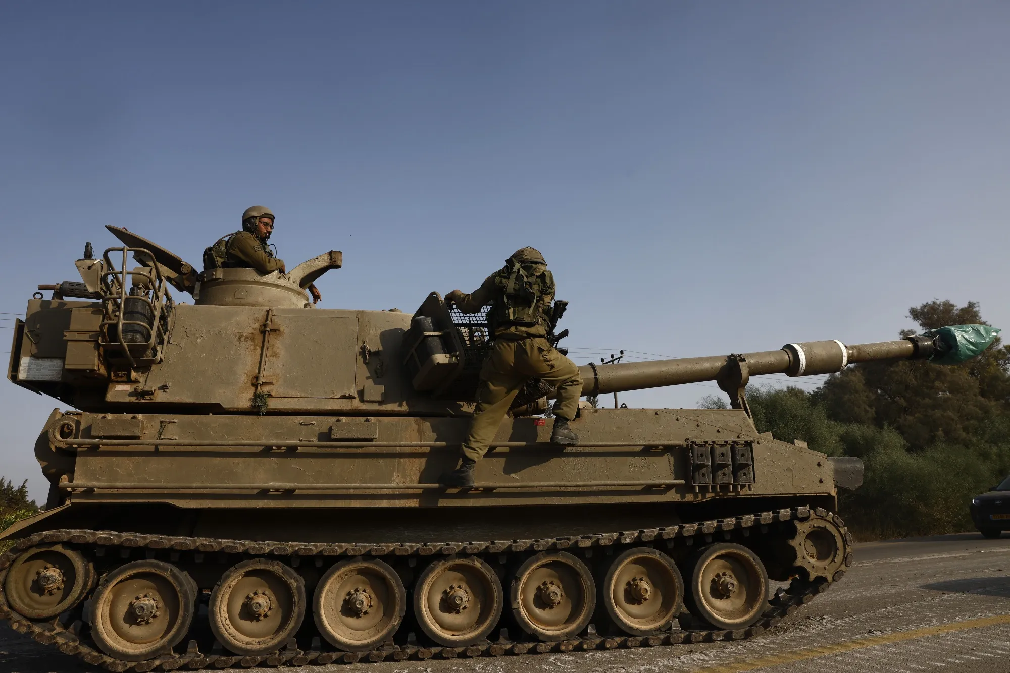 Israeli Defence Forces outside Sderot, Israel on Sunday.