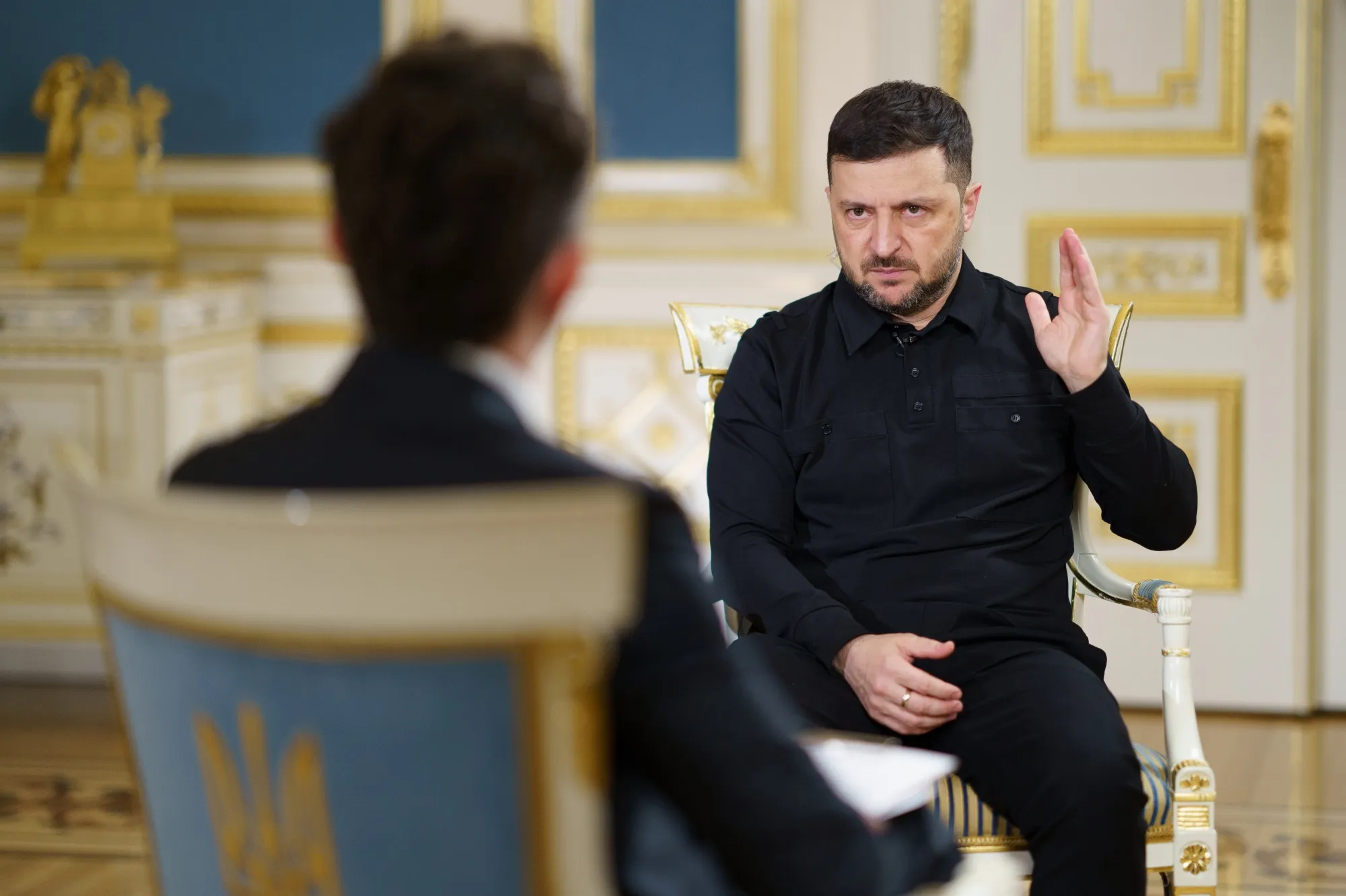 Volodymyr Zelenskiy, Ukraine’s president, during a Bloomberg Television interview in Kyiv, on Wednesday, Nov. 12, 2025.