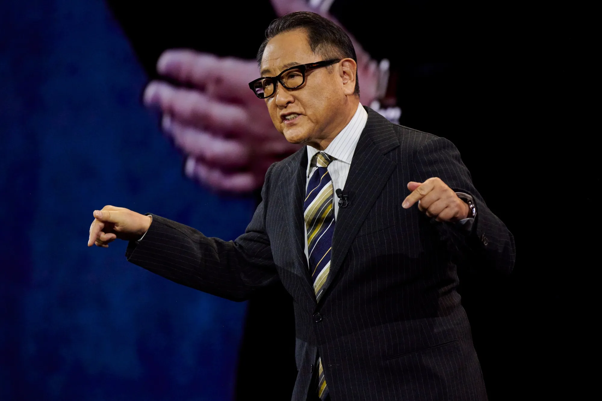 Akio Toyoda during the 2025 CES event in Las Vegas on Jan. 6.