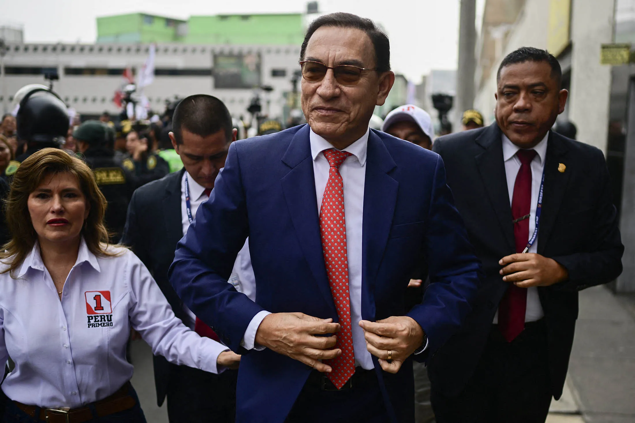 Former President&nbsp;Martin Vizcarra&nbsp;arrives at the Carlos Zavala Loayza Judiciary Building in Lima on November 26.