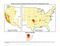 USGS map displaying potential to experience damage from a natural or human-induced earthquake in 2016. Chances range from less than one percent to 12 percent.