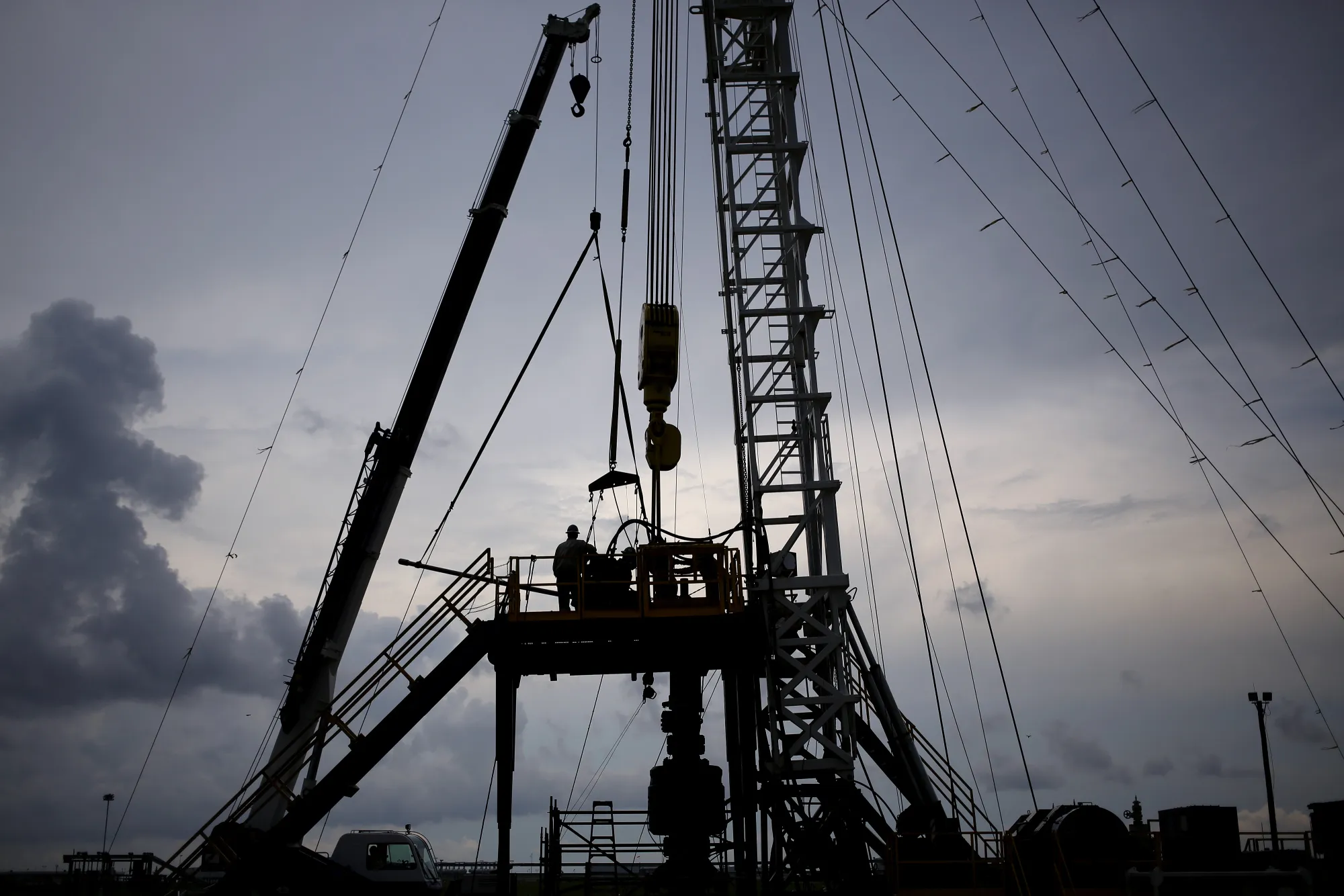 Contractors work to replace piping above a subterranean cavern at the U.S. Department of Energy's Bryan Mound Strategic Petroleum Reserve in Freeport, Texas.