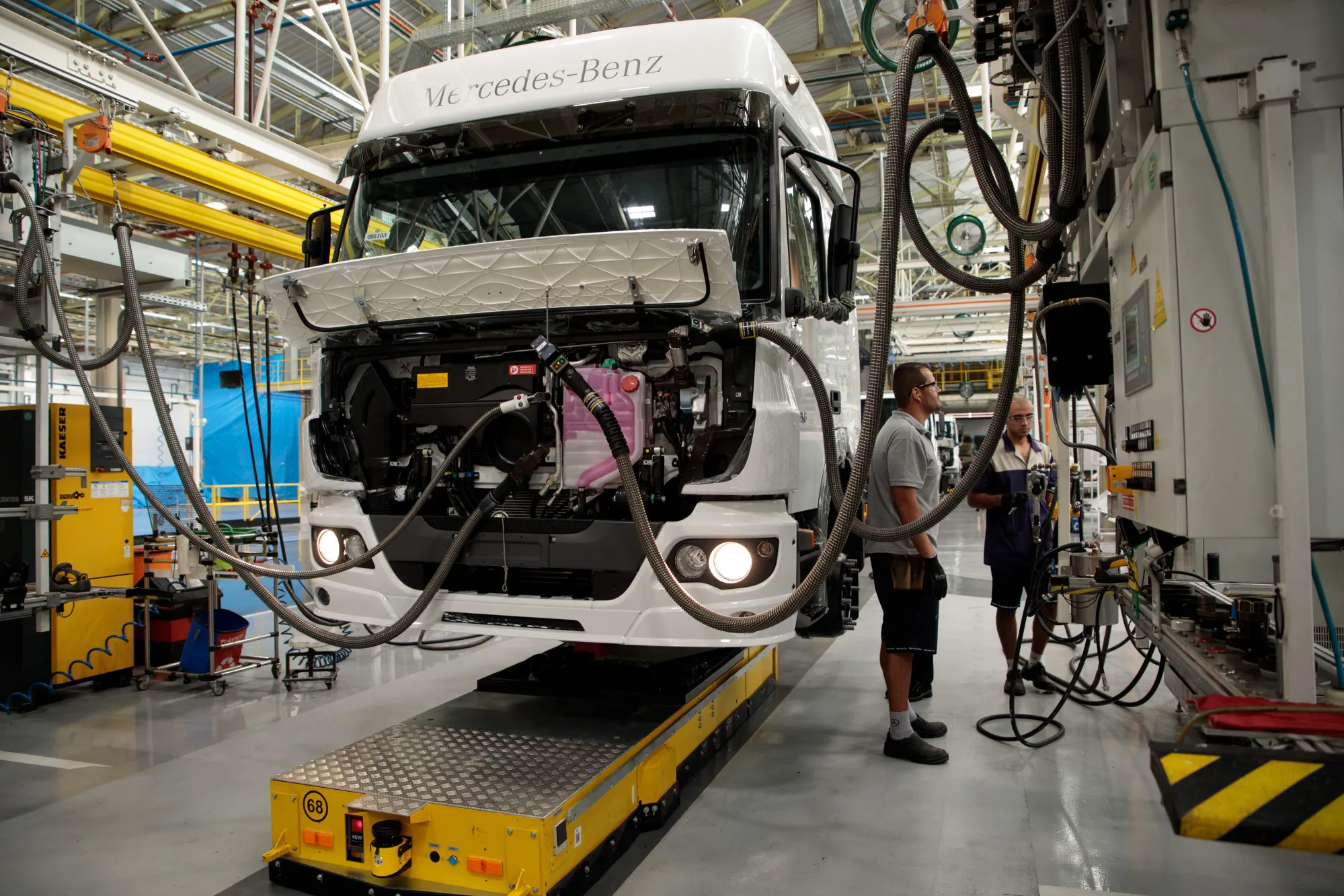 Daimler AG Mercedes-Benz do Brasil CEO Philipp Schiemer Makes Announcement At The Company's Sao Bernardo do Campo Factory