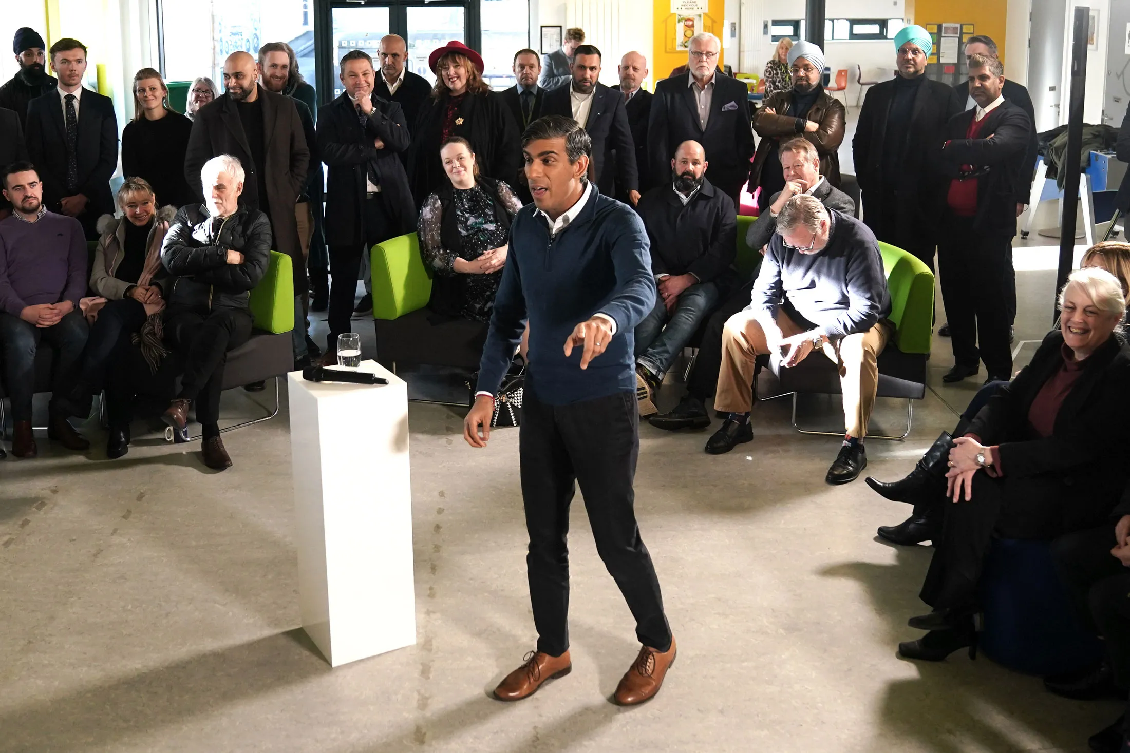 Rishi Sunak speaks during a visit to Mansfield, UK, on Jan. 4.