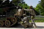U.S. soldiers take part in a training exercise in Hohenfels, Germany.