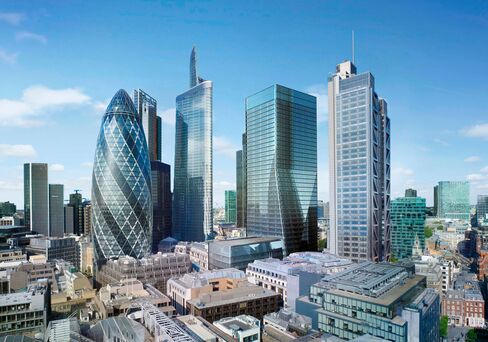 A rendering showing Brookfield Office Properties Inc.'s planned development at 100 Bishopsgate in London.