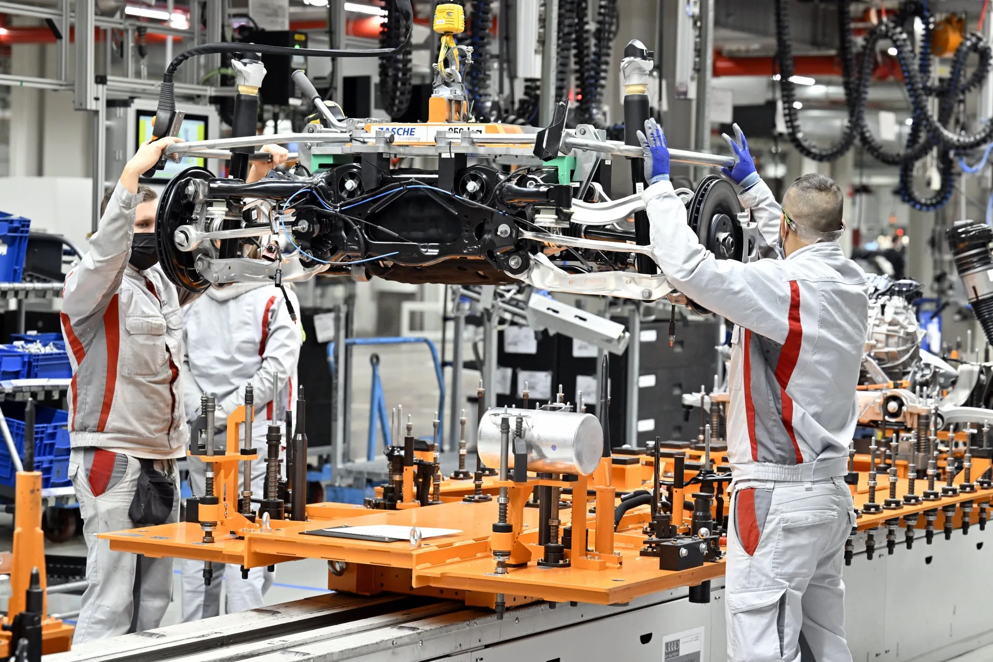 The production line&nbsp;at the Audi Brussels plant&nbsp;in Vorst-Forest, Belgium.