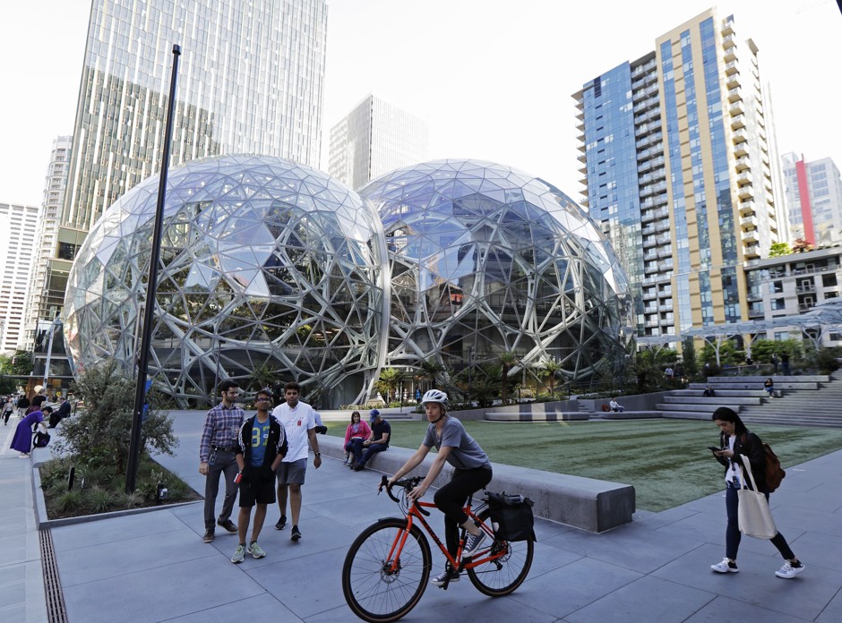 The spheres at Amazon's first headquarters in Seattle.