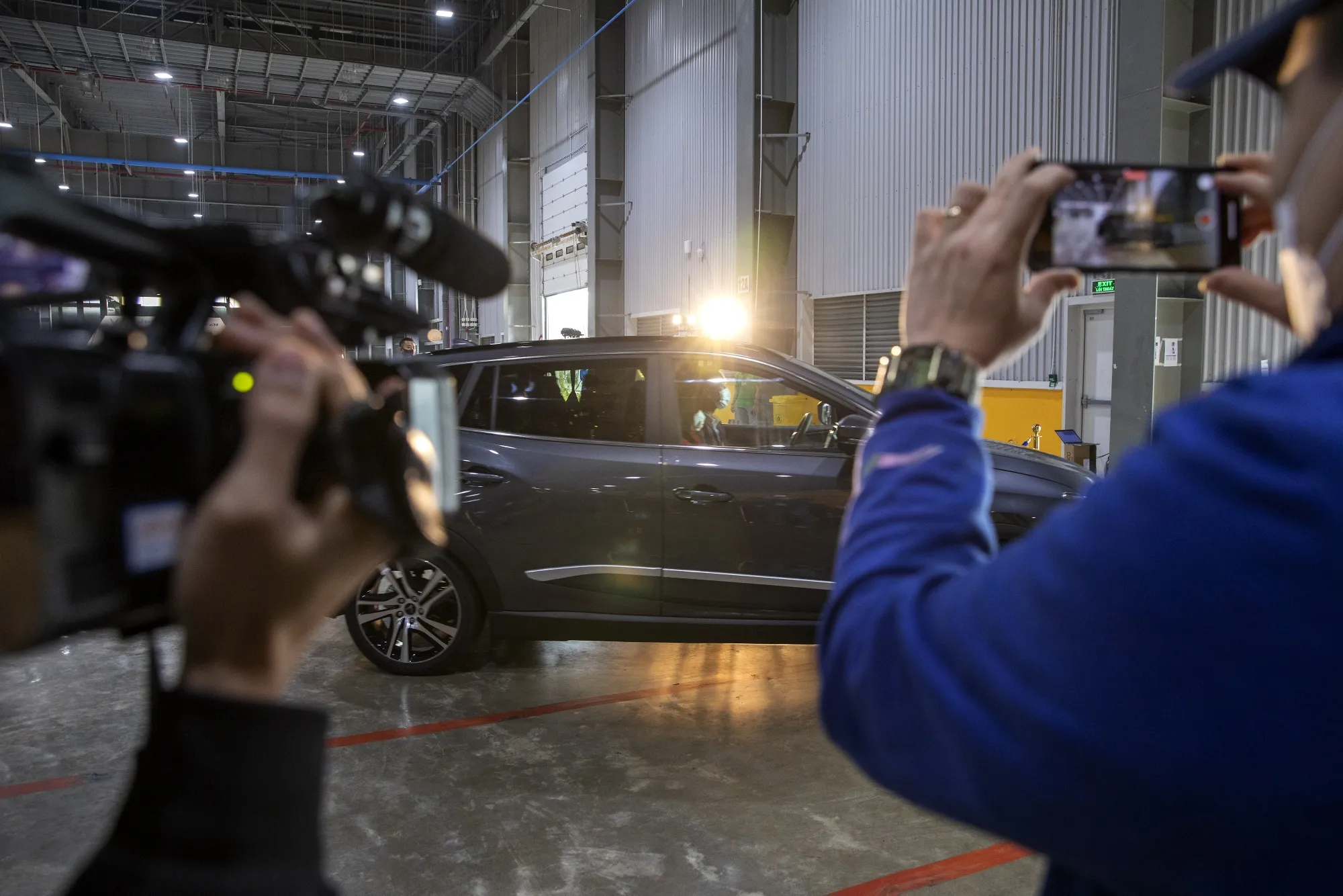 A Vinfast VF e34 electric sports utility vehicle at the automaker's factory in Haiphong, Vietnam.