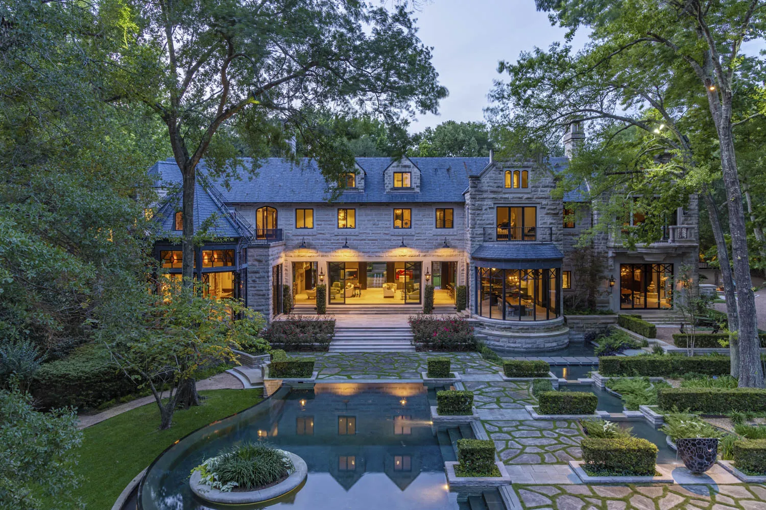 The main house and gardens in Hunters Creek, Houston.