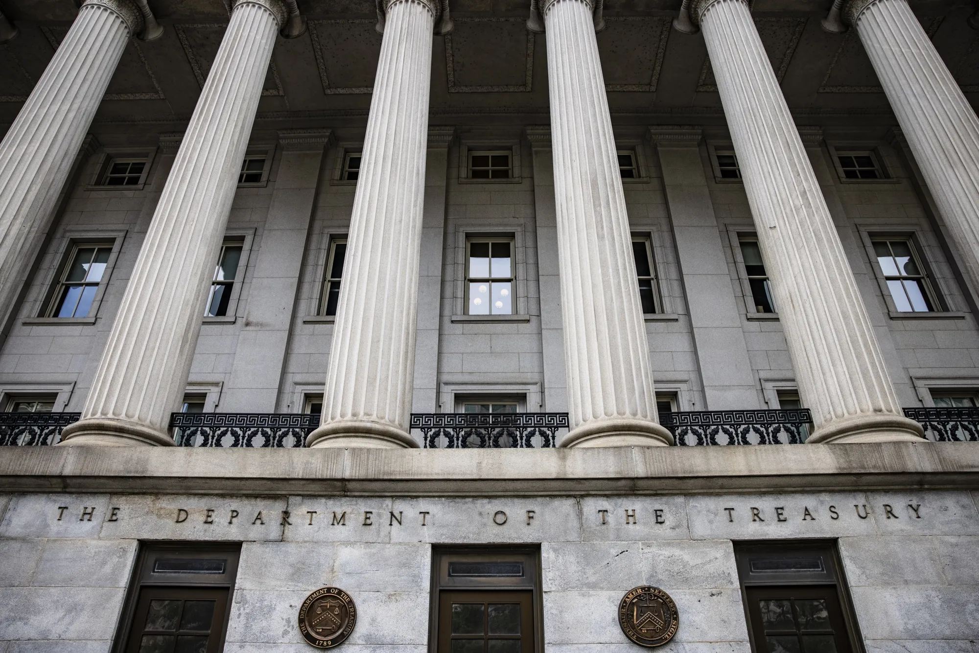 The US Treasury building in Washington.