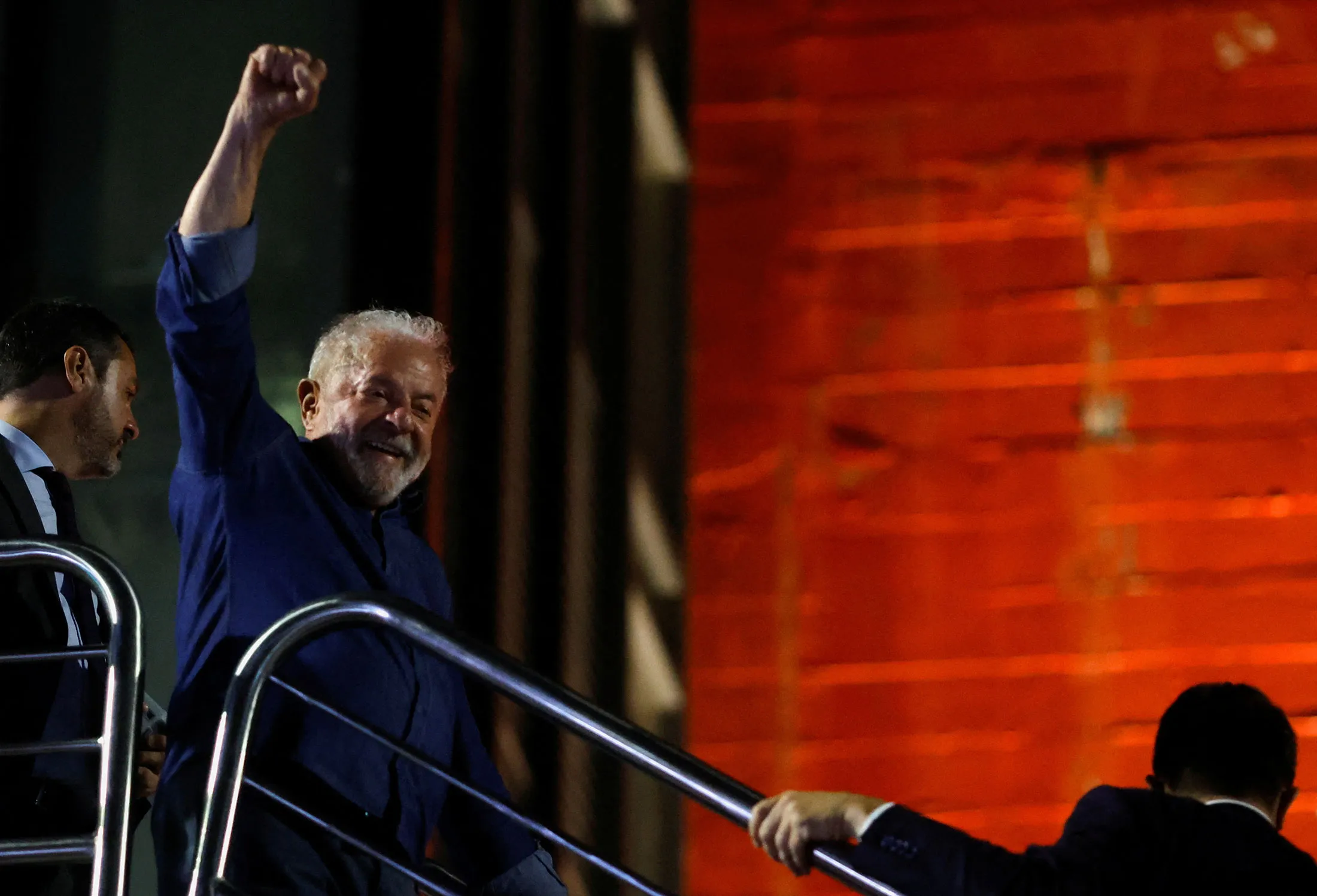 Luiz Inácio Lula da Silva&nbsp;at an election night gathering in&nbsp;São Paulo&nbsp;on Oct. 30.