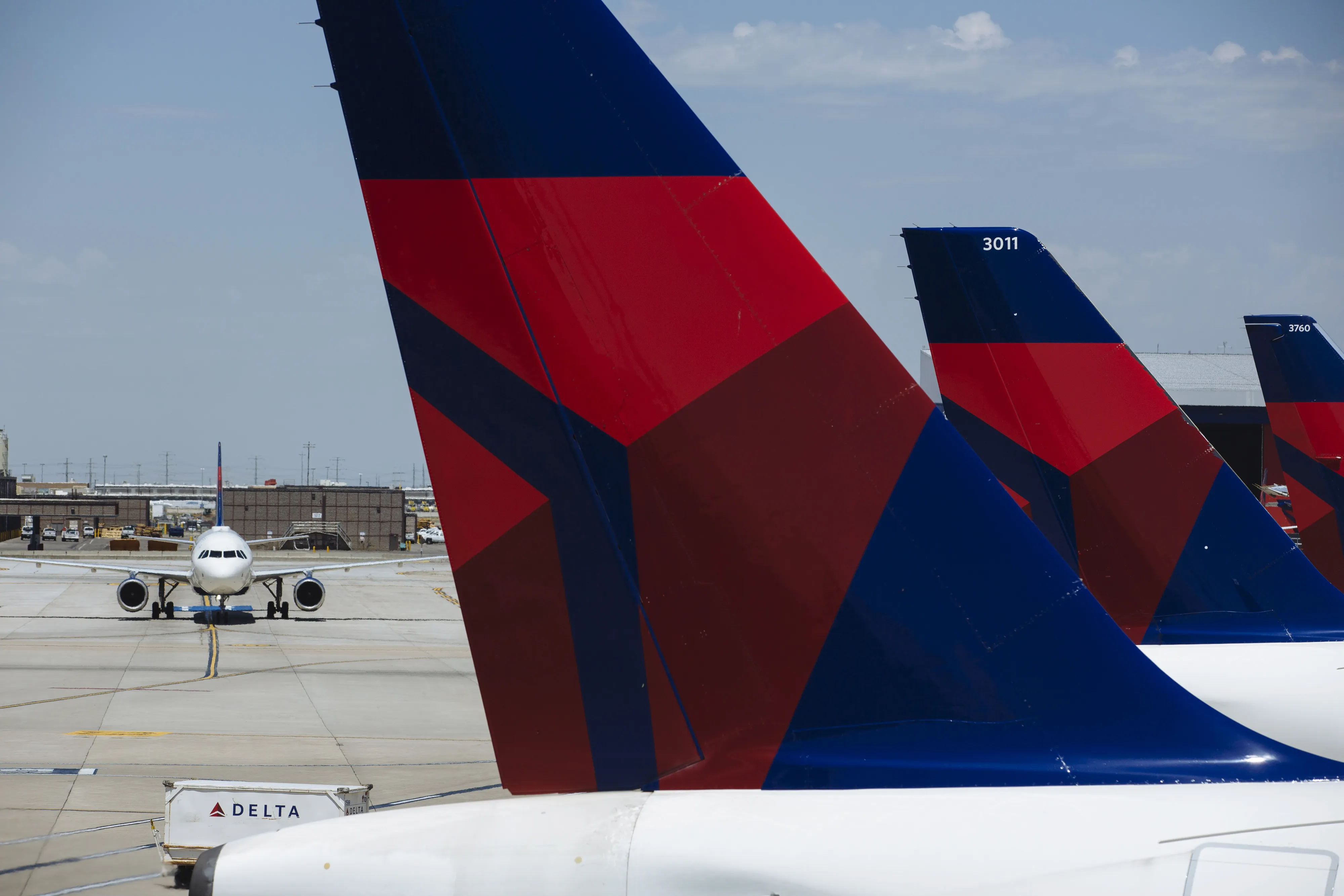 A Delta Air Lines aircraft&nbsp;at Salt Lake City International airport in Salt Lake City.