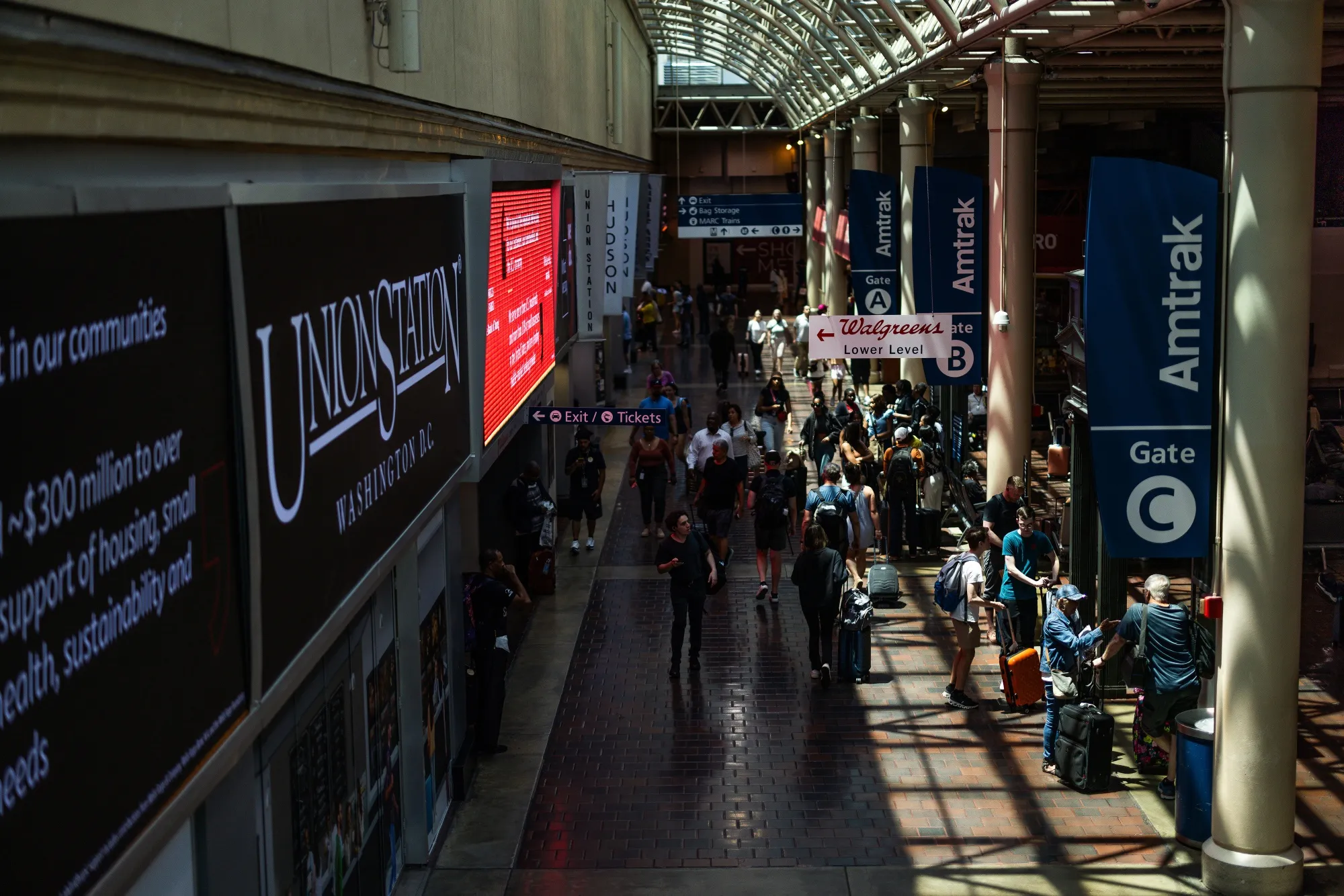 Travelers at Union Station in Washington, DC, on July 3.