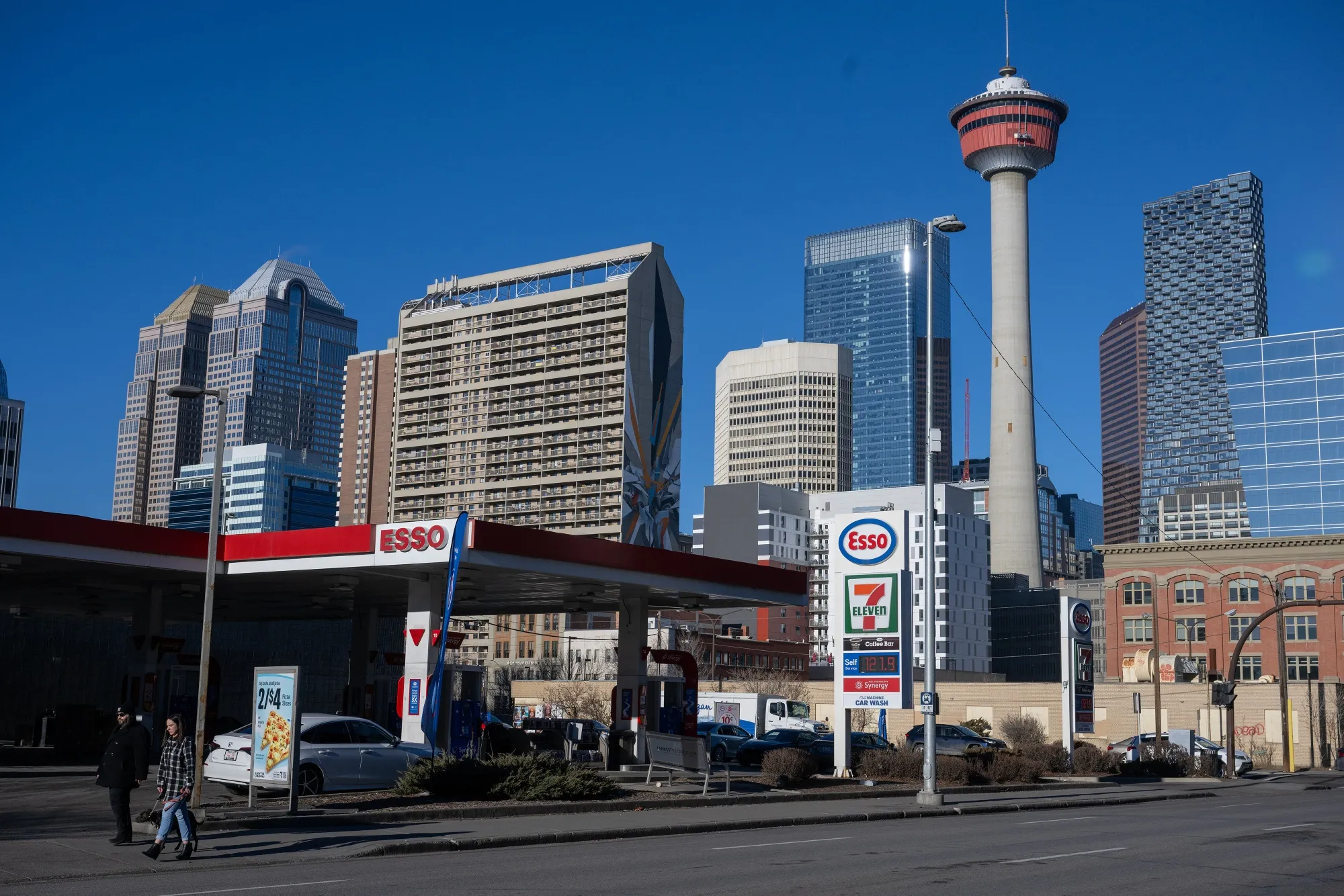 An Esso gas station in Calgary, the hub of Canada’s oil industry.&nbsp;