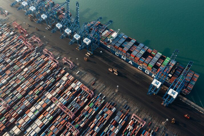 Activities at Busan New Port Ahead of Trade Figures