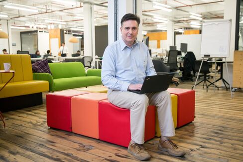 Lee Braine, technologist at Barclays Plc, poses for photograph at the Rise London accelerator in London, on Jan. 25, 2016.