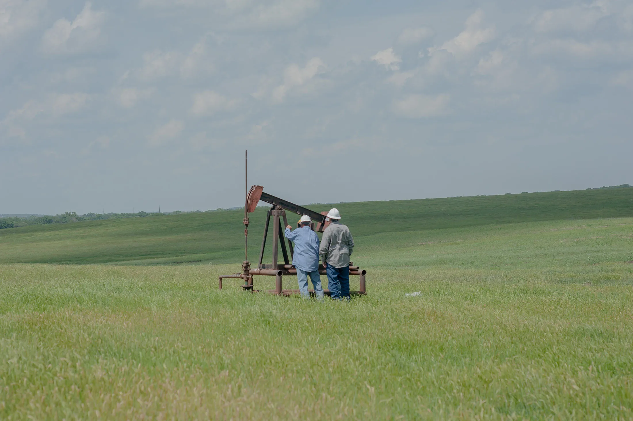 Rebellion’s team checking a derelict well in Oklahoma.