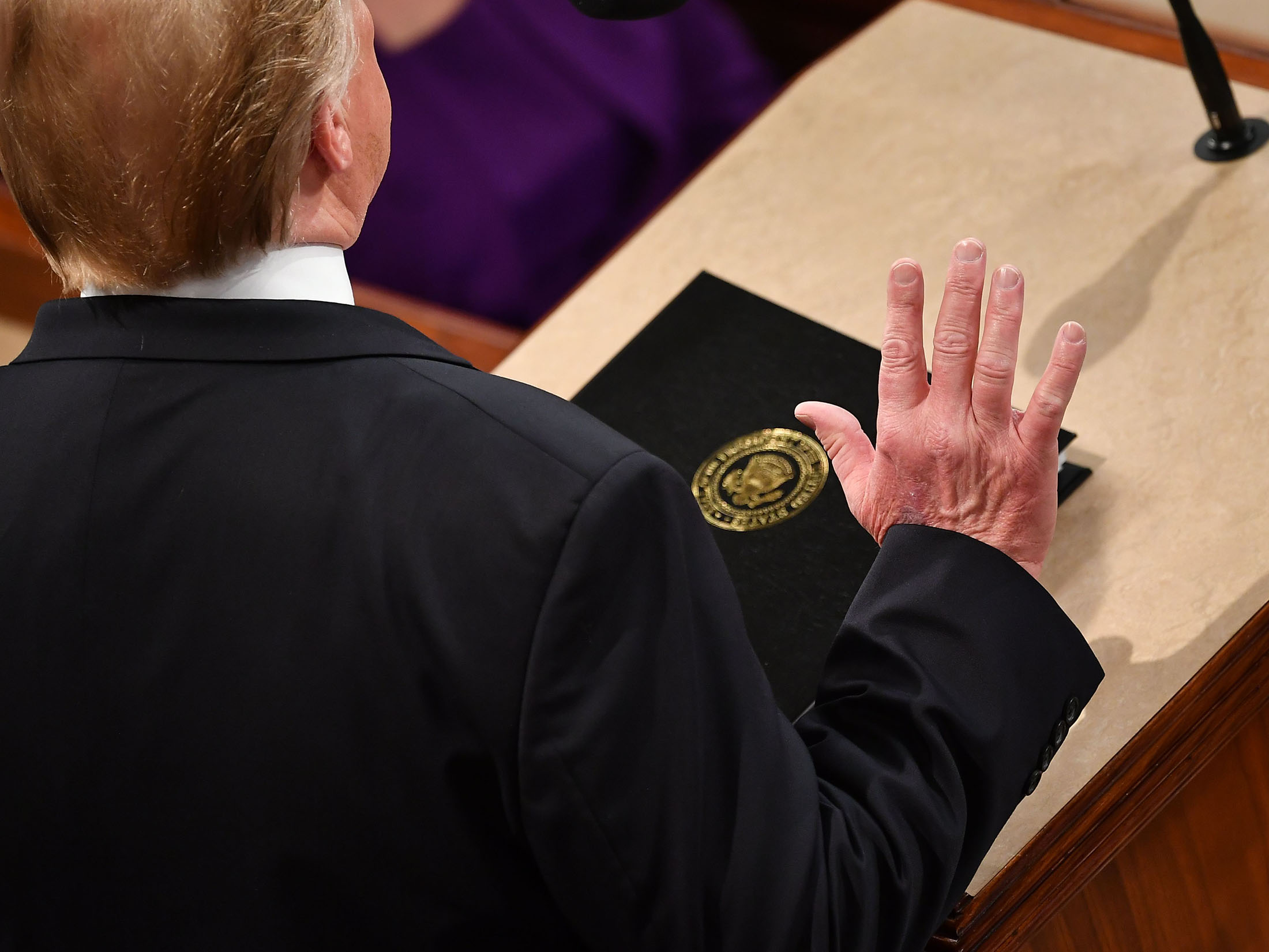 US President Donald Trump delivers the State of the Union address at the US Capitol on Feb.&nbsp;5.