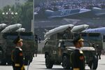 YJ-21 hypersonic anti-ship ballistic missiles are seen during a military parade marking the 80th anniversary of victory over Japan and the end of World War II, in Beijing's Tiananmen Square on September 3, 2025. (Photo by Greg Baker / AFP) (Photo by GREG BAKER/AFP via Getty Images)