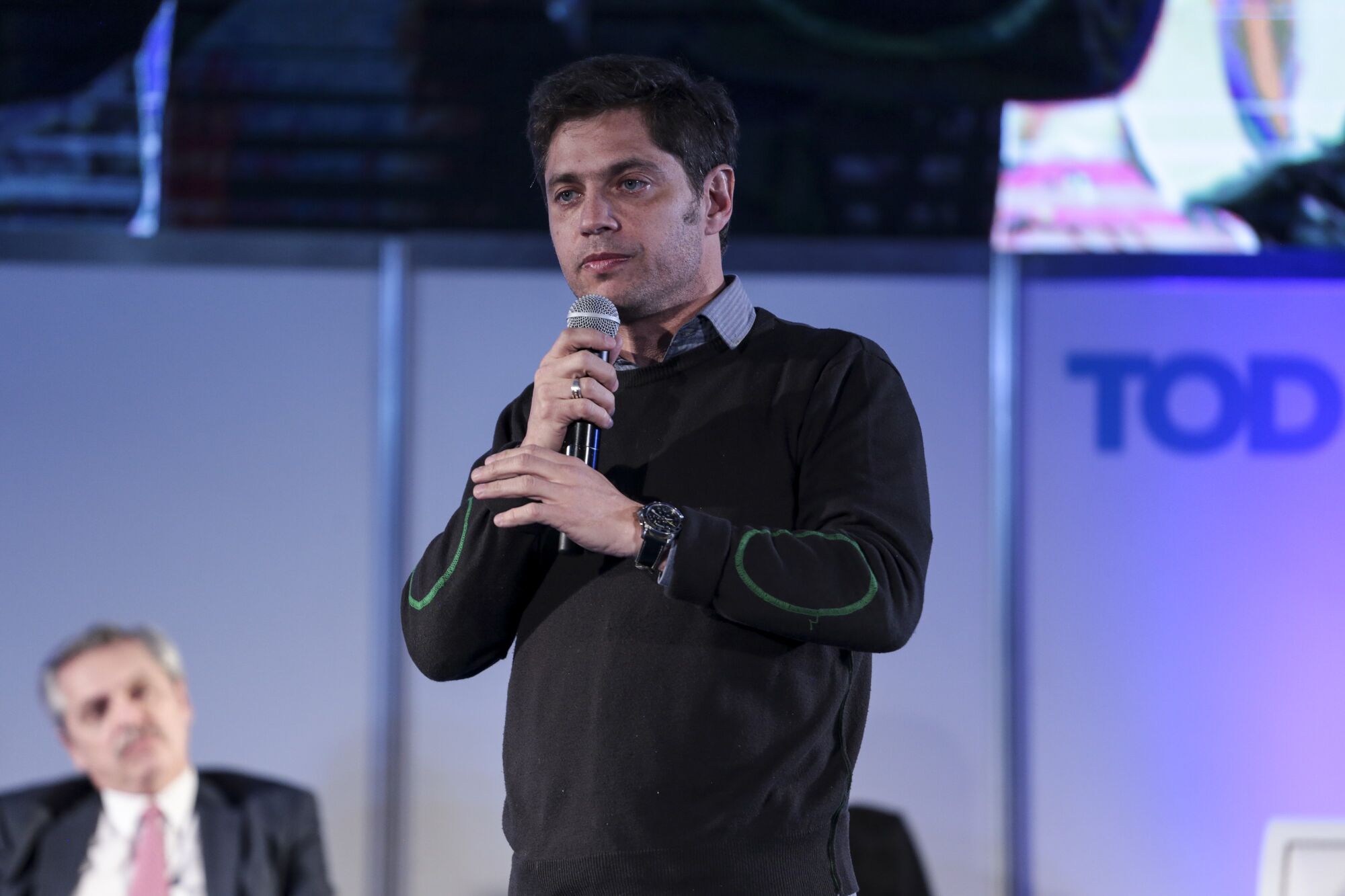 Axel Kicillof, governor of Buenos Aires province, photographed in July 2019 during campaign. 