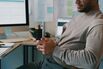 RF office worker phone smartphone desk