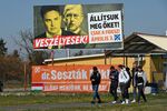A pro Viktor Orban poster reading 'They are dangerous! Stop them! Fidesz&nbsp;only!' in Kisvarda, Hungary.&nbsp;