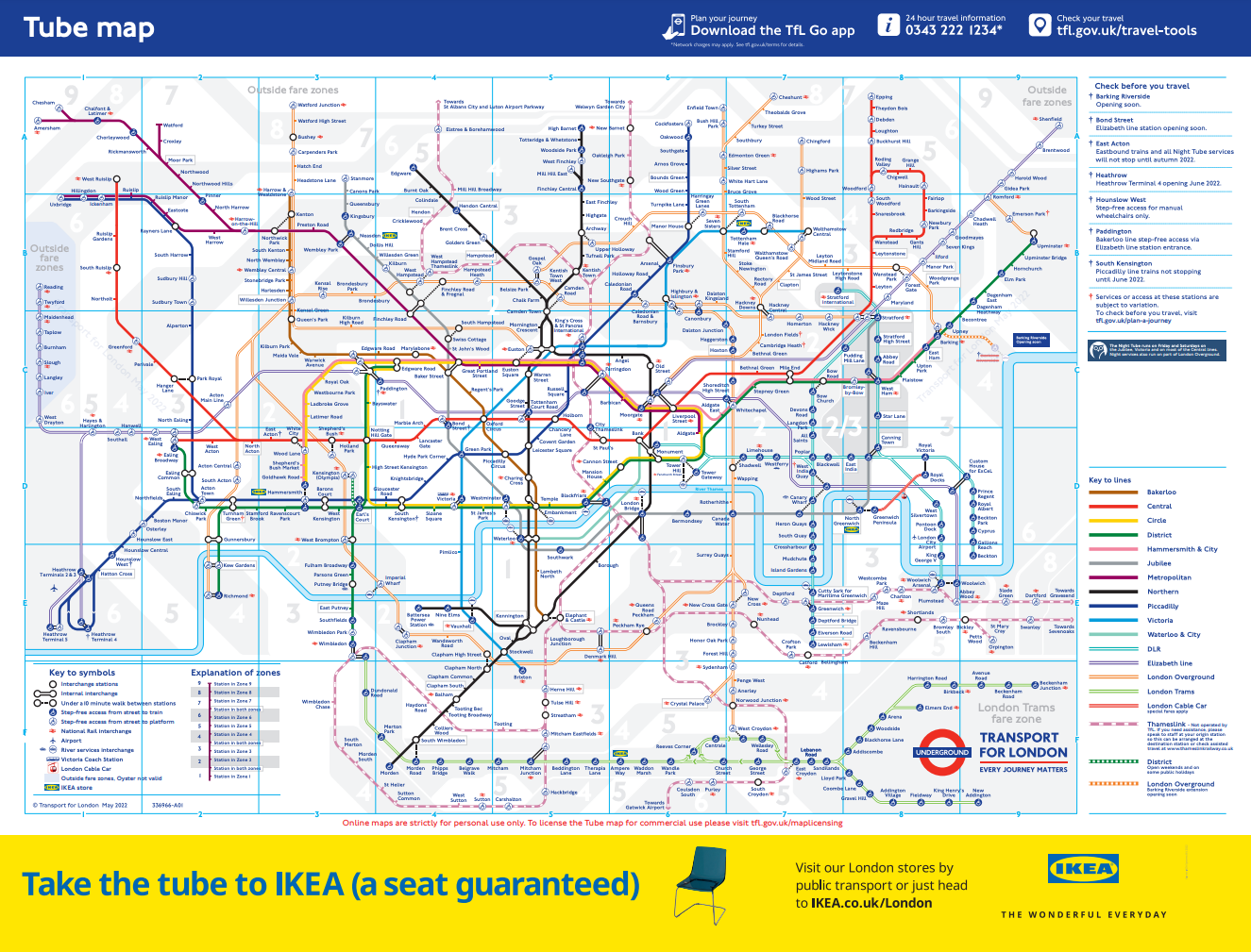 London Tube Map Zone 1