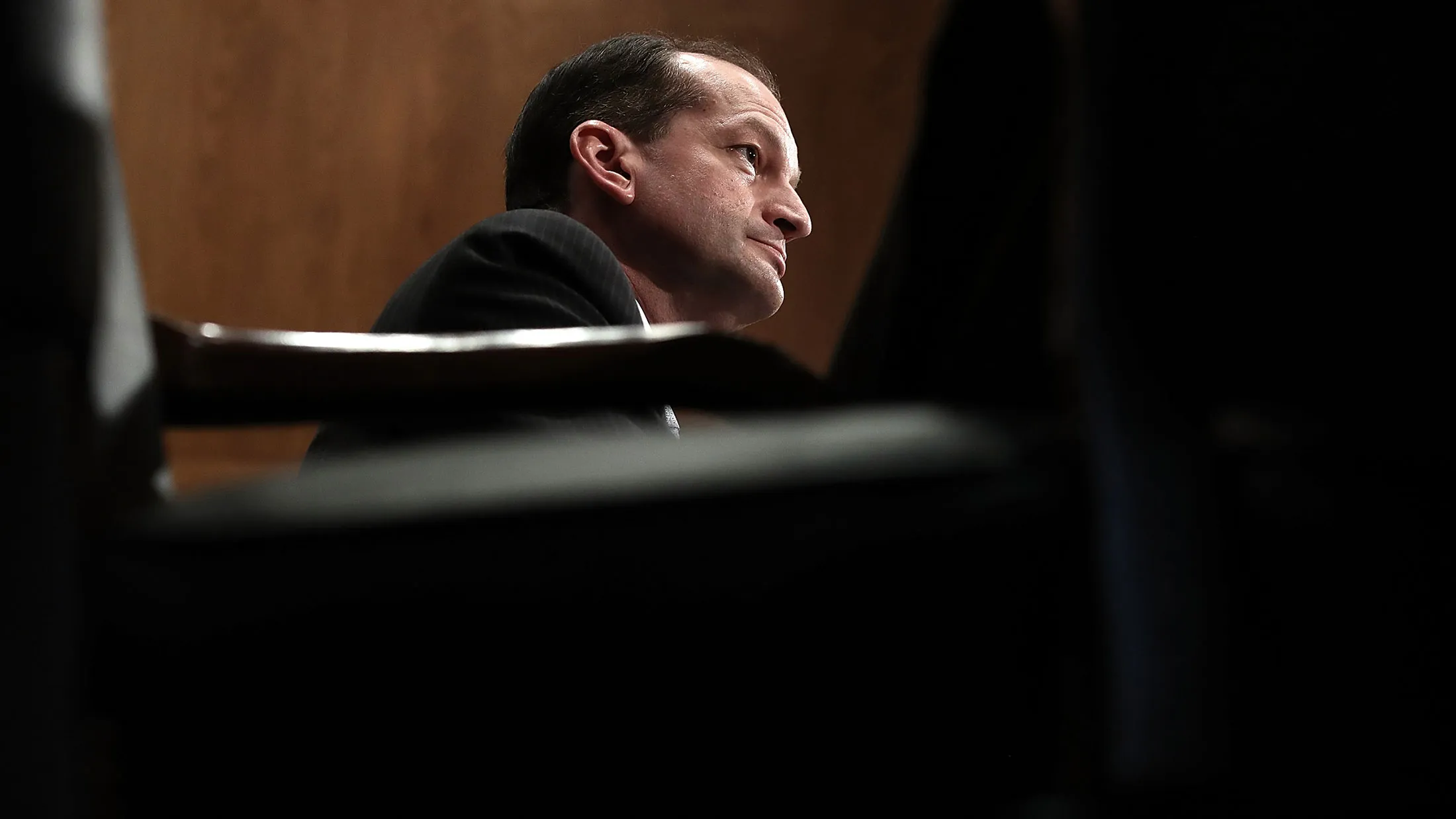 Labor secretary nominee Alexander Acosta testifies before the Senate Health, Education, Labor and Pensions Committee during his confirmation hearing on March 22, 2017, in Washington.
