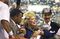Kroenke with St. Louis Rams owner Georgia Frontiere after the team won the Super Bowl in 2000.