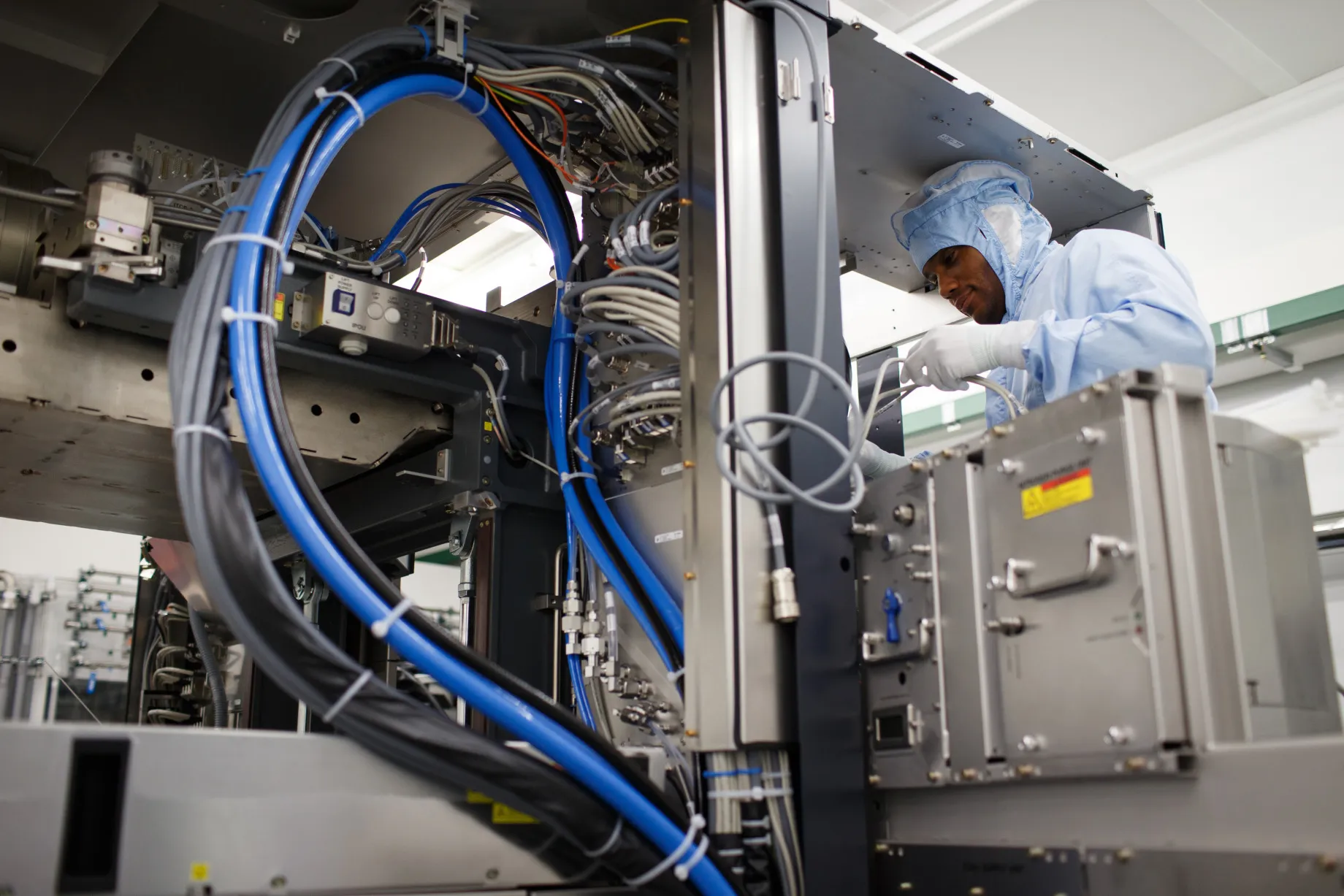 A lithography machine at the ASML Holding NV factory in Veldhoven, Netherlands.